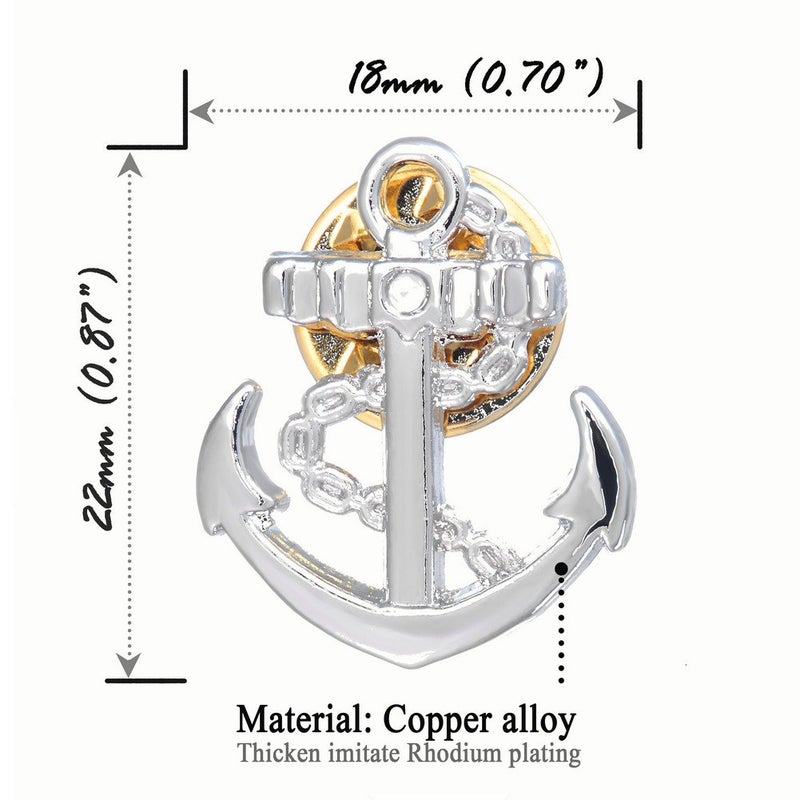 Salutto Anchor Lapel Pin Silver - Image 2